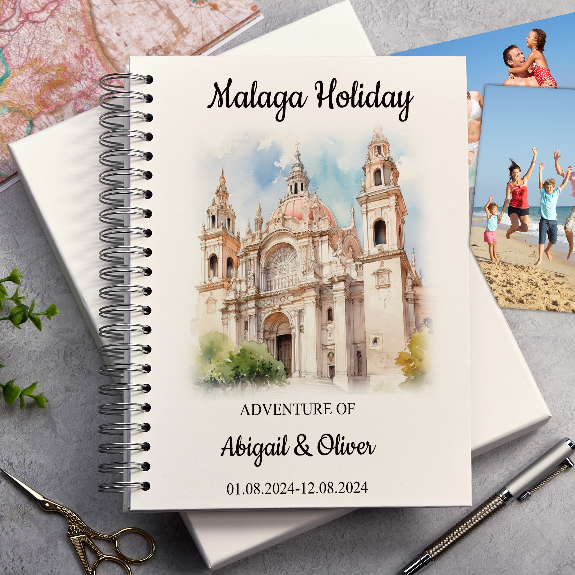 Personalised Malaga Holiday Memory Scrapbook Journal Photo Albums