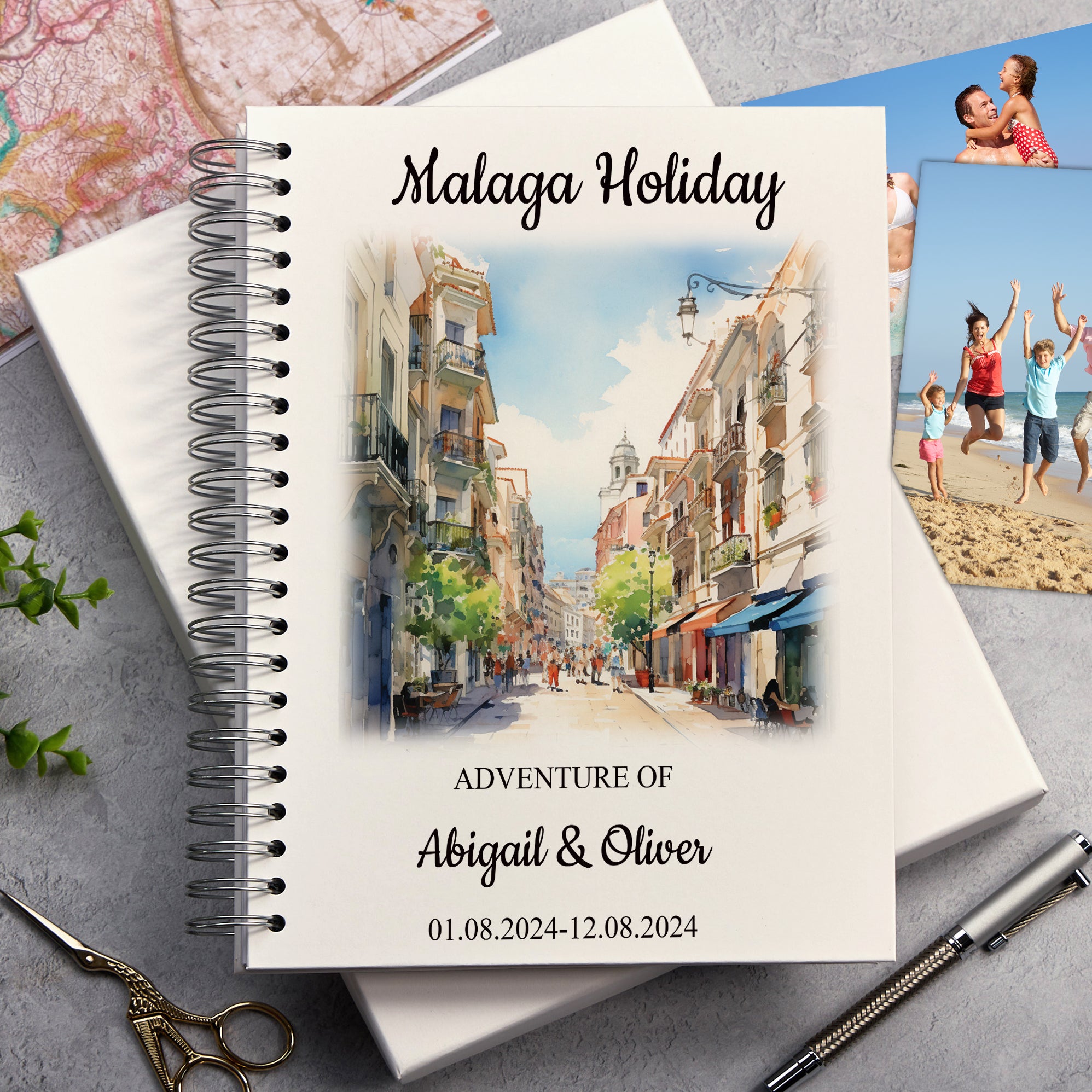 Personalised Malaga Holiday Memory Scrapbook Journal Photo Albums