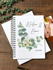 Large A4 Wedding Photo Album Scrapbook Or Guest Book Boxed With Eucalyptus Leaves