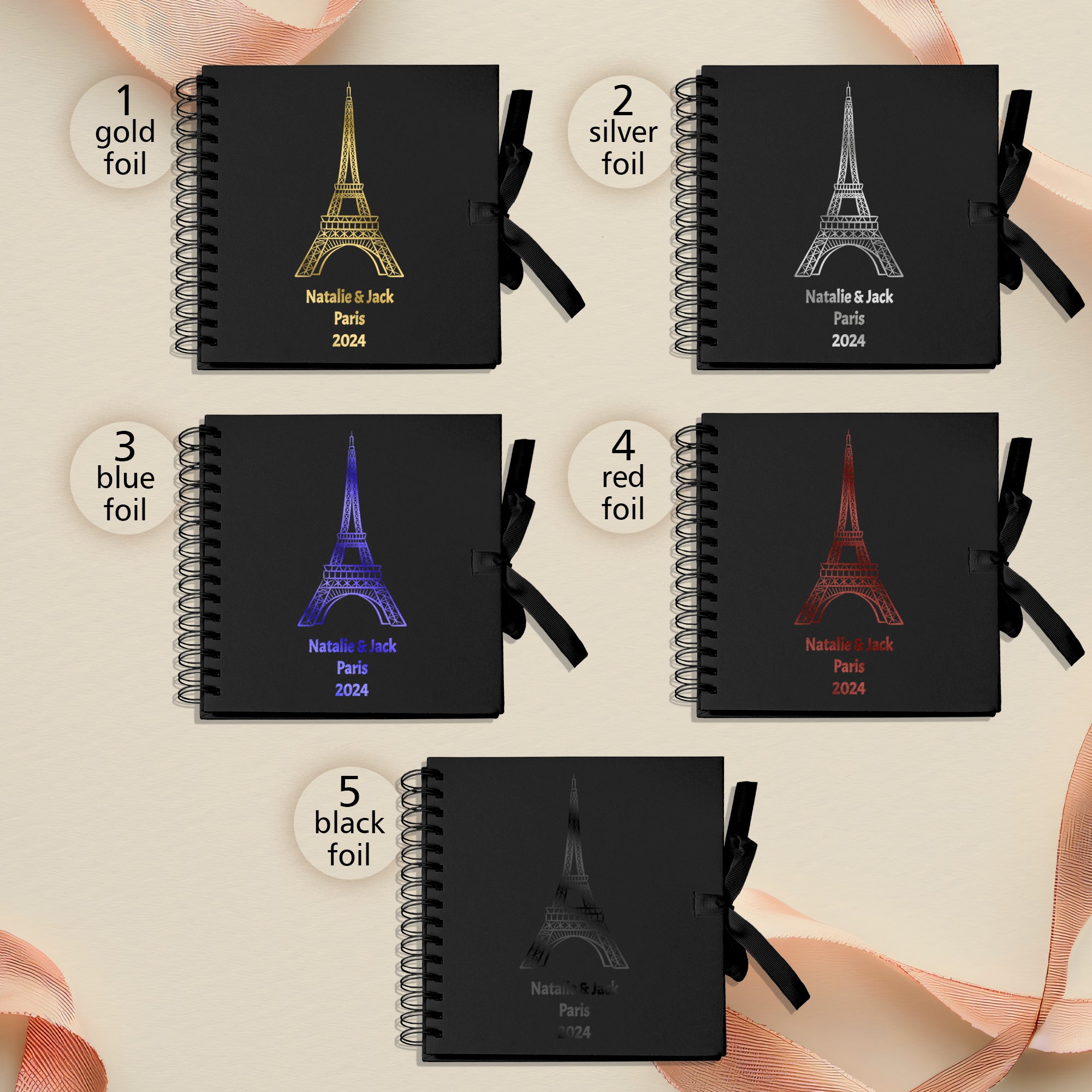 Personalised Paris or France Scrapbook Photo Album Memory Keepsake Gift