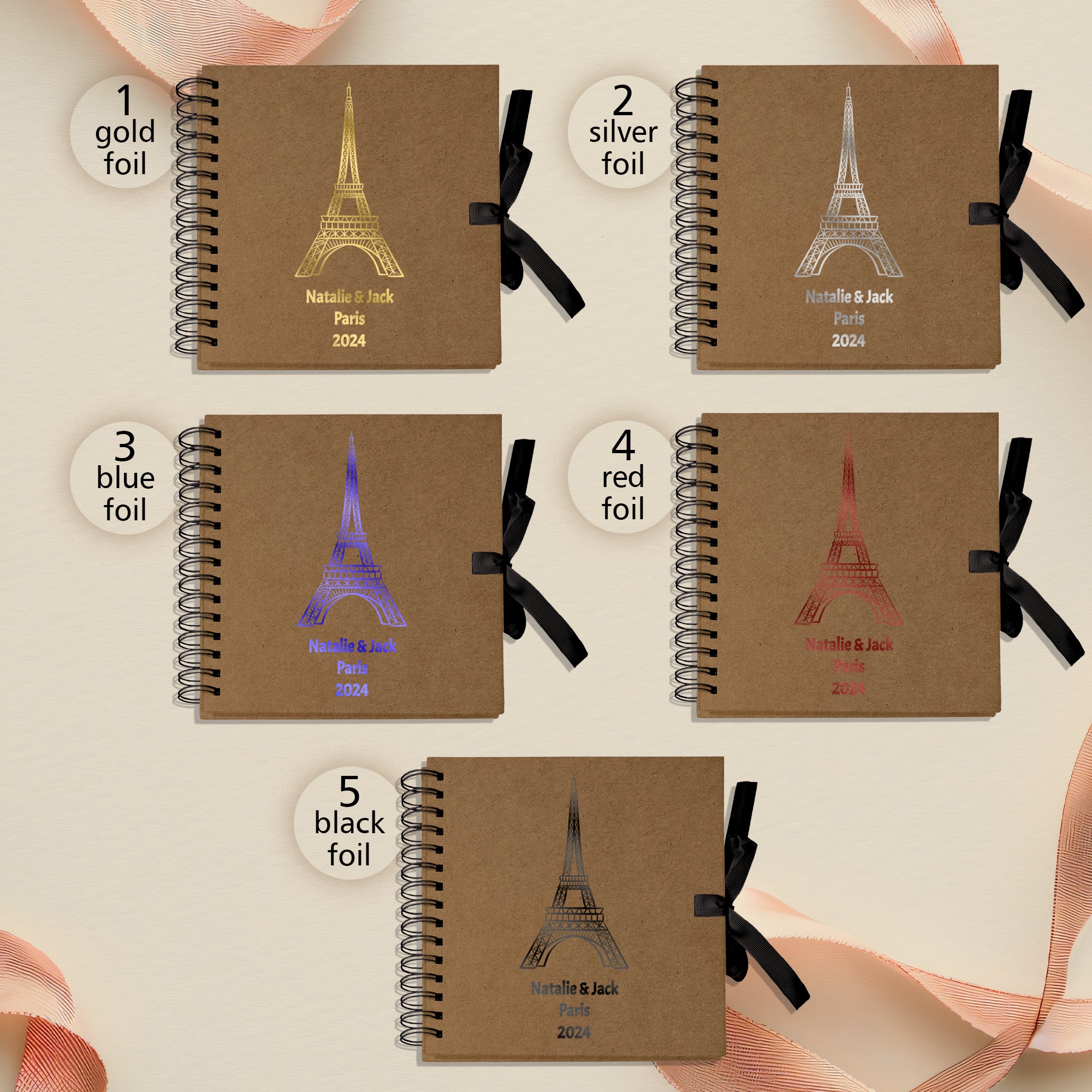 Personalised Paris or France Scrapbook Photo Album Memory Keepsake Gift