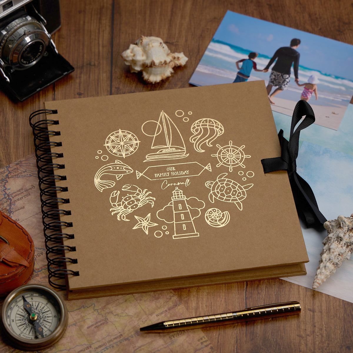 Personalised Adventure Seaside Travel Journal Album Scrapbook