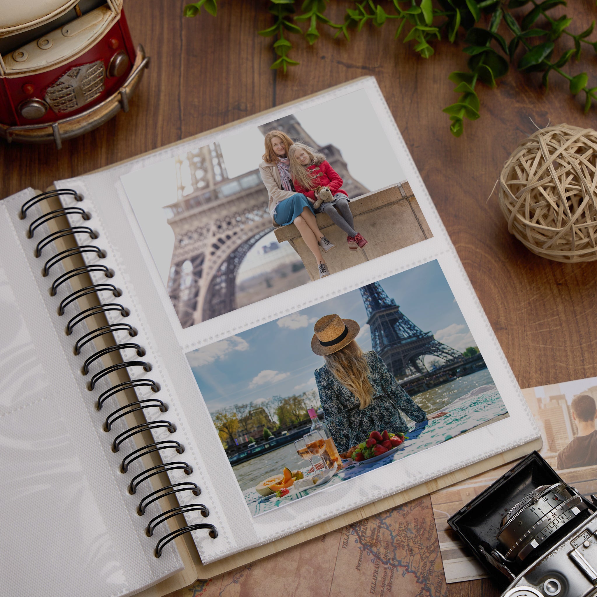 Personalised Large Engraved Wooden Photo Album Paris Holiday