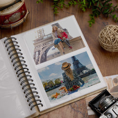 Personalised Large Engraved Wooden Photo Album Paris Holiday