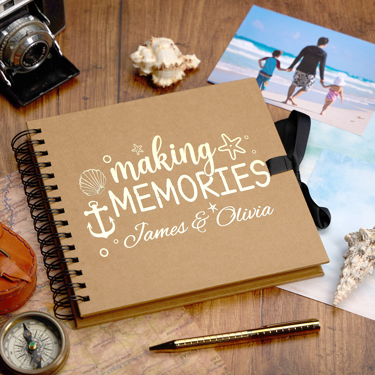 Personalised Adventure Seaside Travel Journal Album Scrapbook