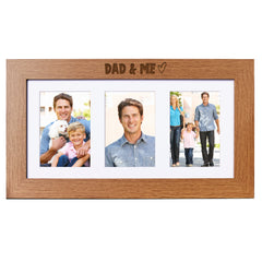 Dad and Me Wooden Triple Photo Picture Frame 6 x 4