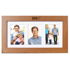 Dad Wooden Triple Photo Picture Frame 6 x 4