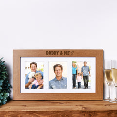 Daddy and Me Wooden Triple Photo Picture Frame 6 x 4