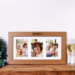 Nanny Wooden Triple Photo Picture Frame 6 x 4