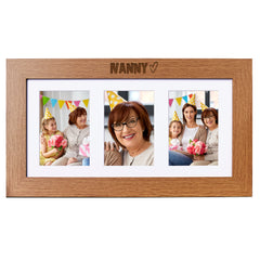 Nanny Wooden Triple Photo Picture Frame 6 x 4