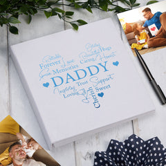 Large Book Bound Daddy Gift With Word Heart Photo Album