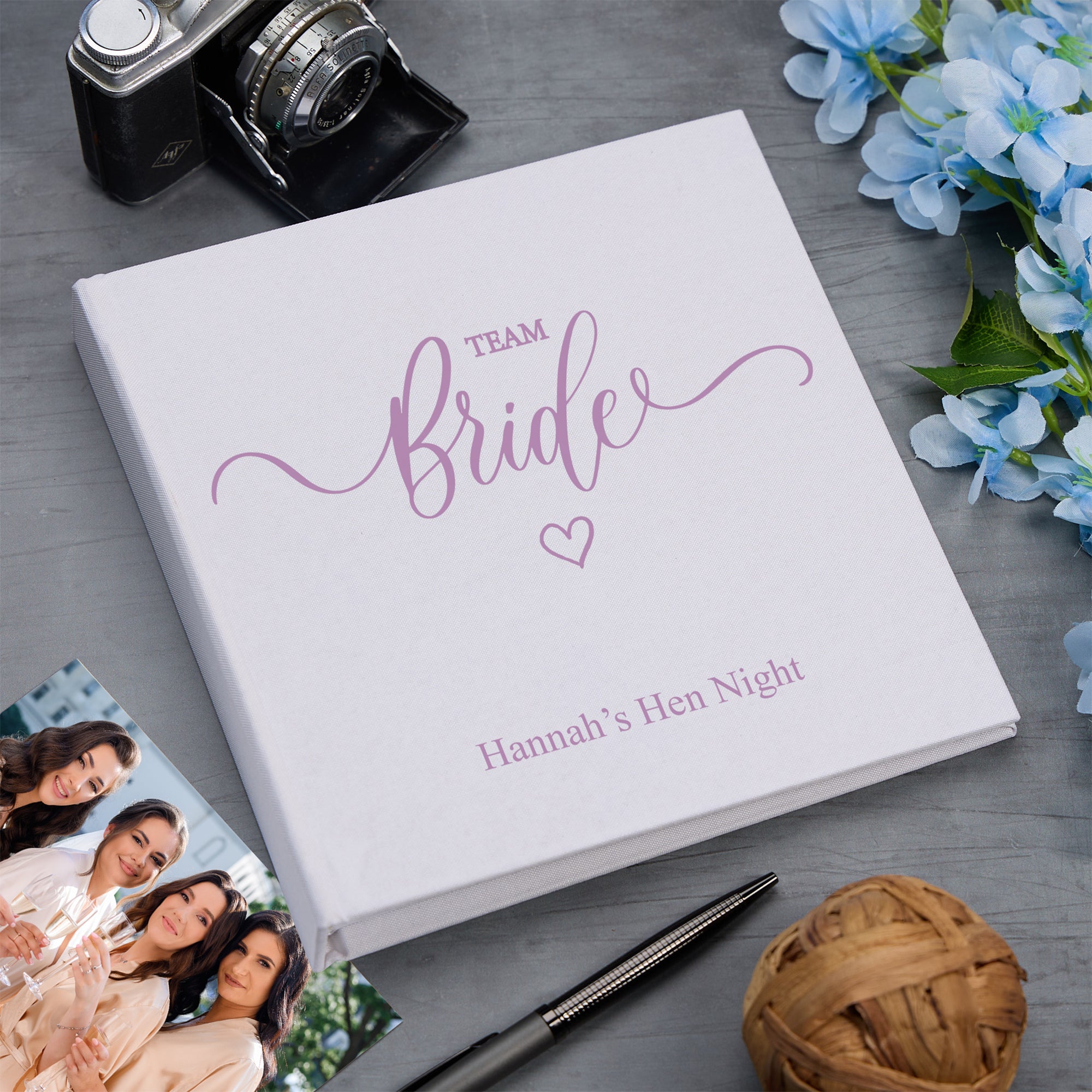 Personalised Large Book Bound Team Bride Hen Night Do Photo Album