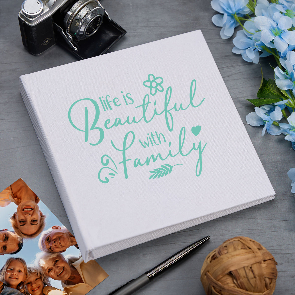 Large Book Bound Life Is Beautiful With Family Photo Album