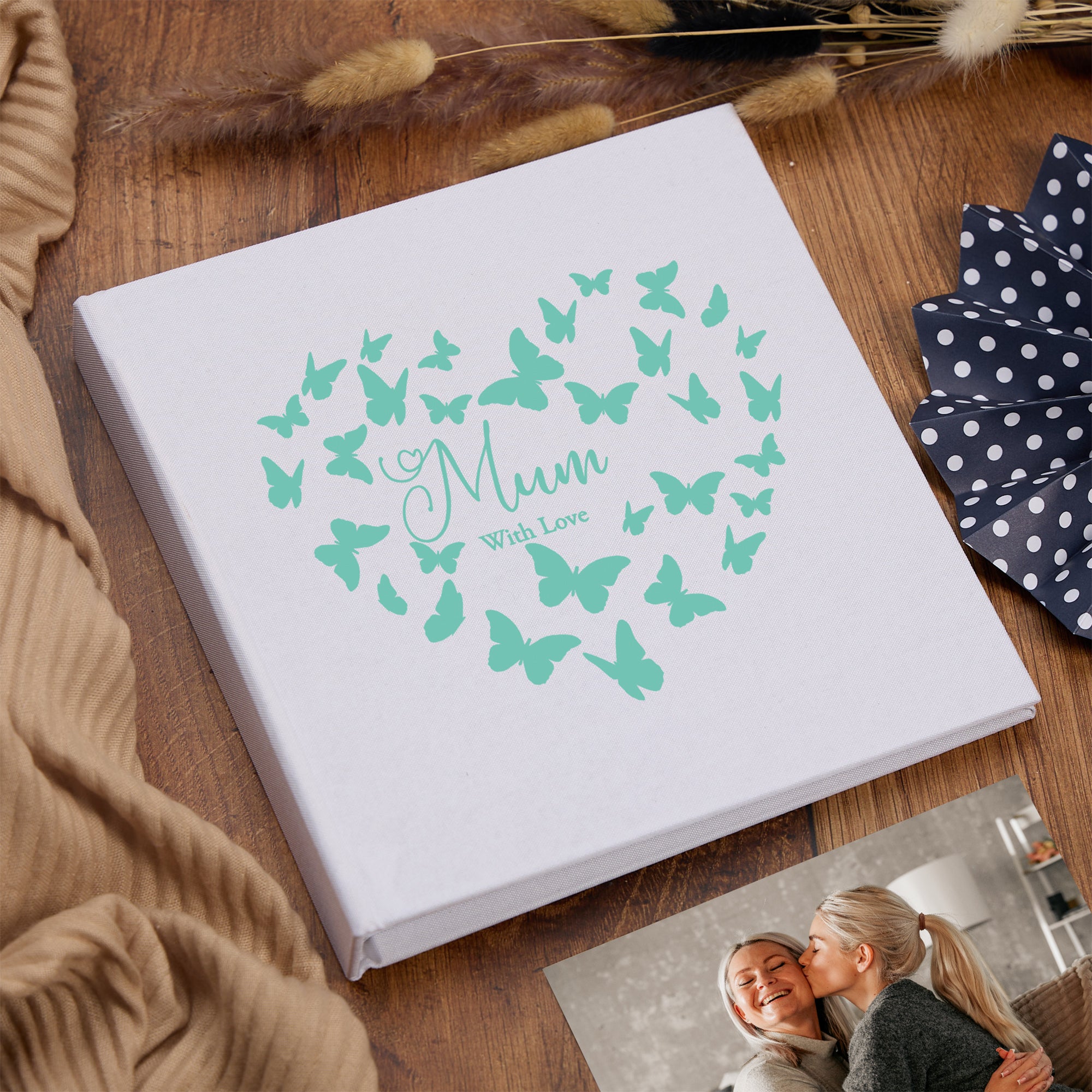 Large Book Bound Mum With Love Gift With Butterflies Photo Album