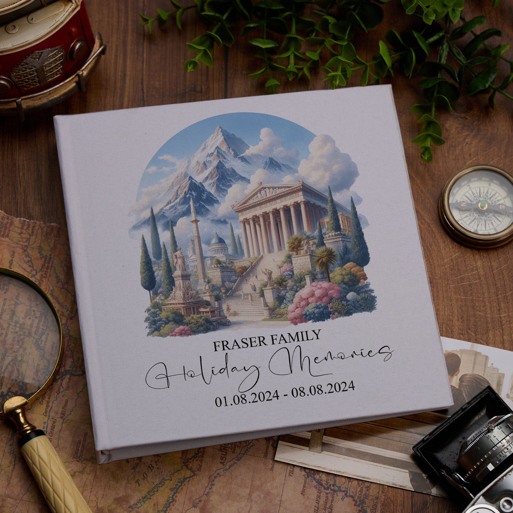 Personalised Greece Holiday Memory Adventure Book Bound Albums