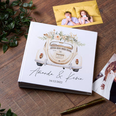 Large Book Bound Personalised Wedding Photo Album Car Design