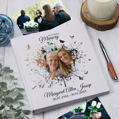 Large Book Bound Personalised Photo Funeral Condolence Memorial Album BBP-10