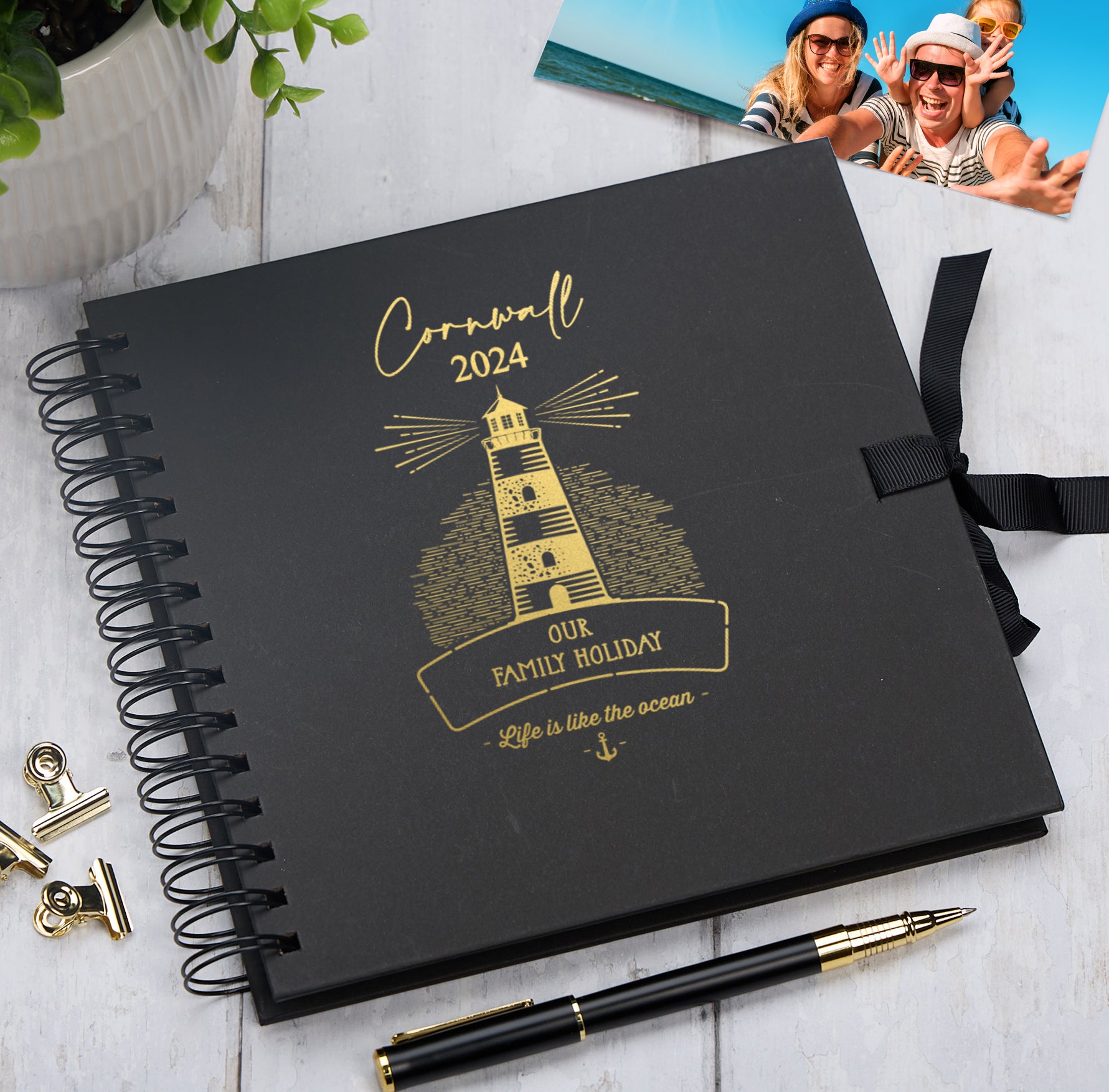 Personalised Lighthouse Seaside Family Holidays Journal Album Multiple Colour Scrapbook