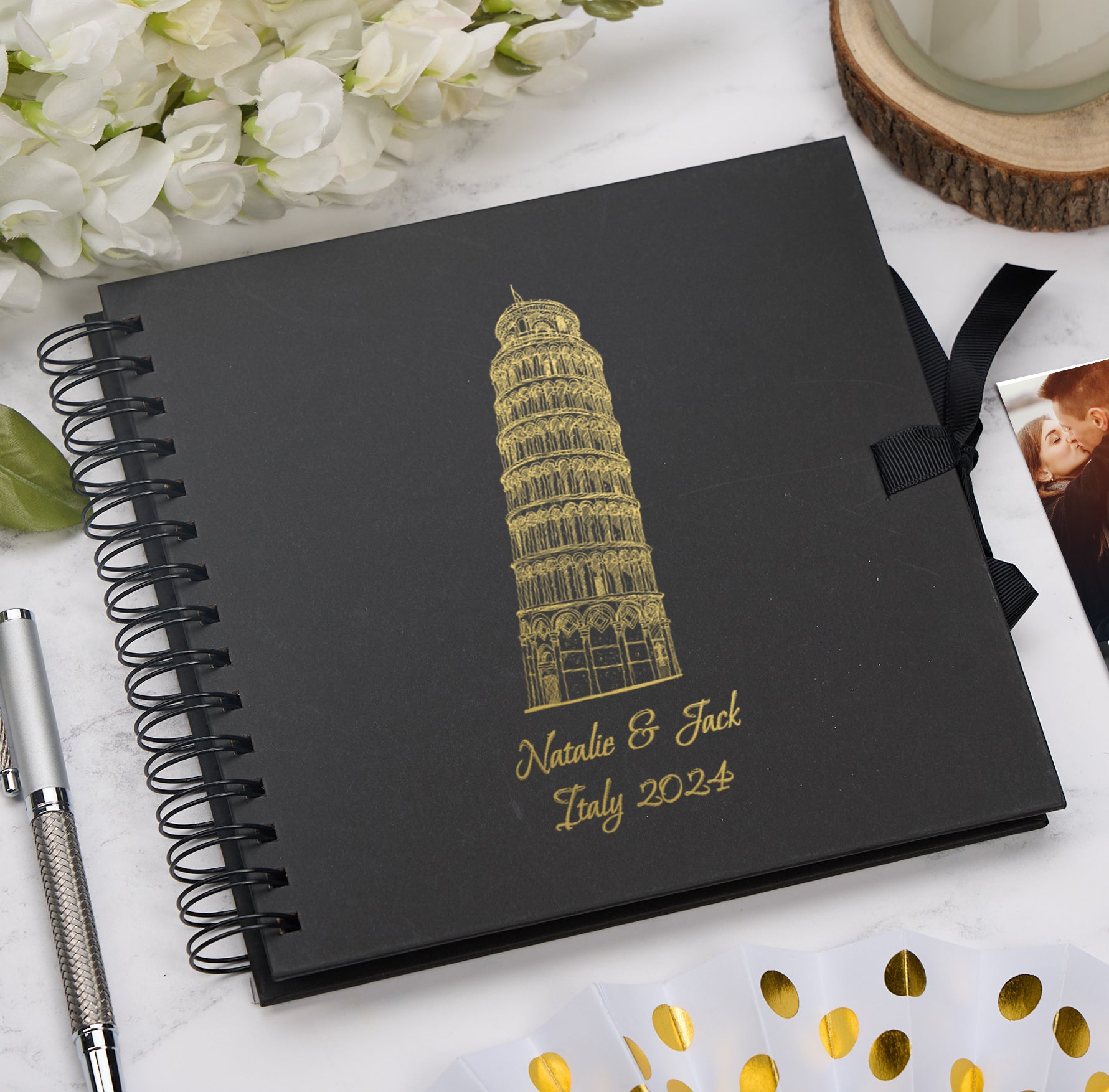 Personalised Travel Italy Pisa Keepsake Multiple Colour Scrapbook Photo Album Foil Print