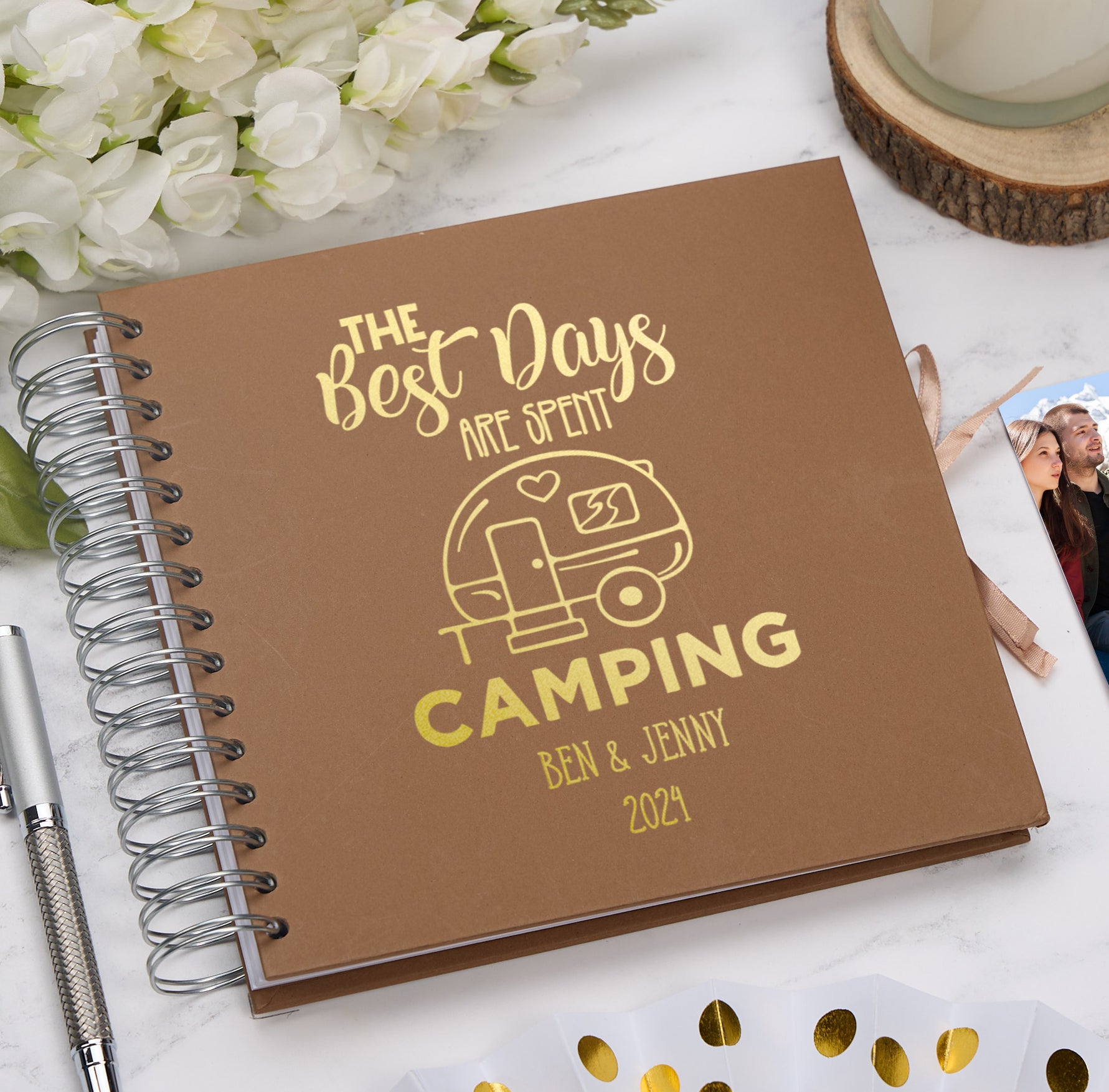 Personalised Gone Camping Travel Journal Album Multiple Colour Scrapbook