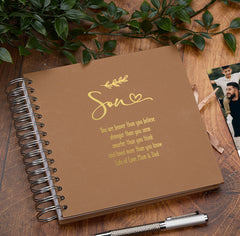 Personalised Son Multiple Colours Scrapbook or Photo Album Gift With Sentiment