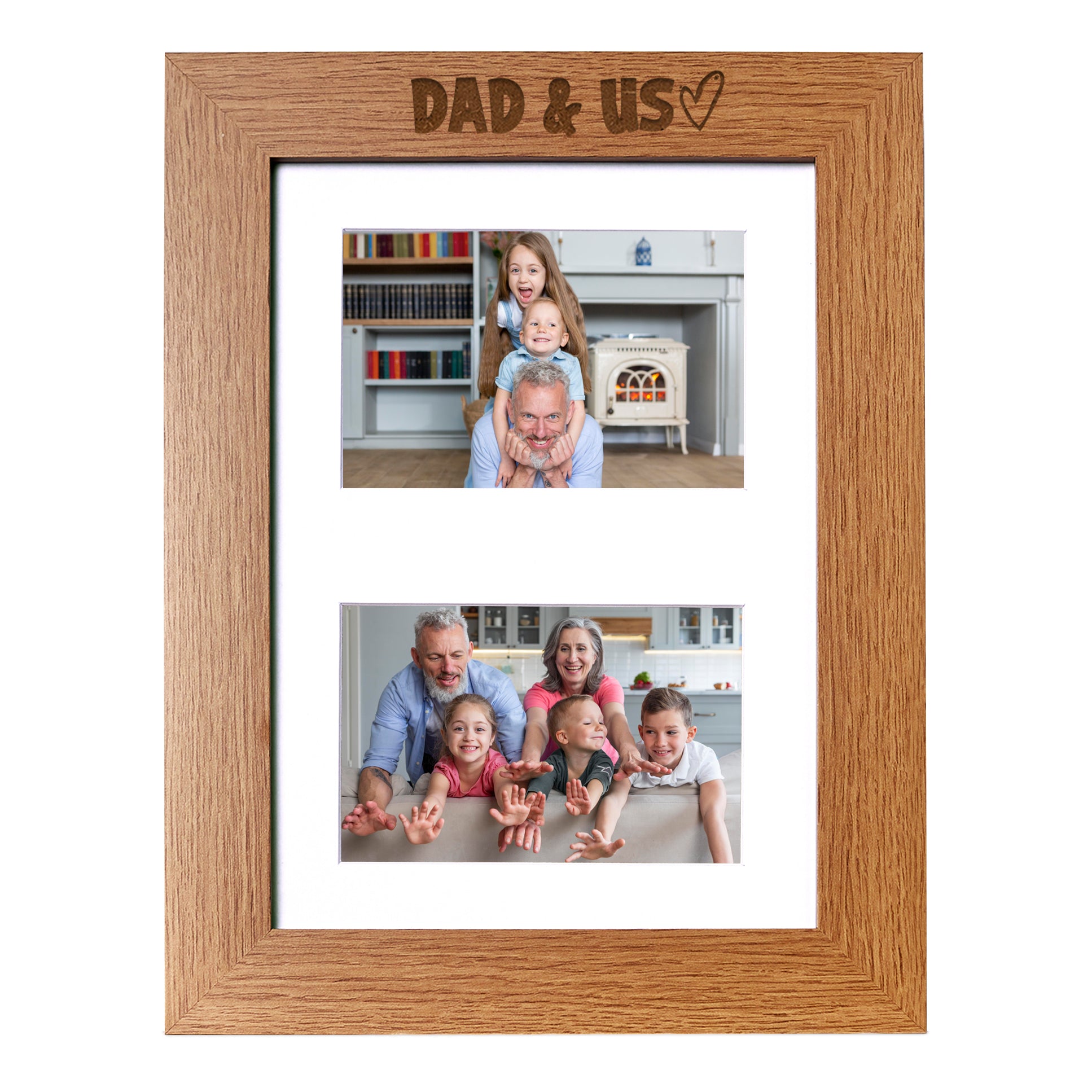 Dad and Us Photo Picture Frame Double 6x4 Inch Landscape