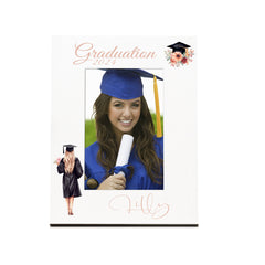 Personalised Graduation White Wooden Female Portrait Photo Frame Gift