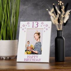 13th Birthday Photo Frame Gift For Her With Star Design