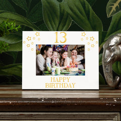 13th Birthday Photo Frame Gift For Her Or Him With Star Design