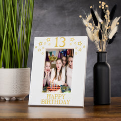 13th Birthday Photo Frame Gift For Her Or Him With Star Design