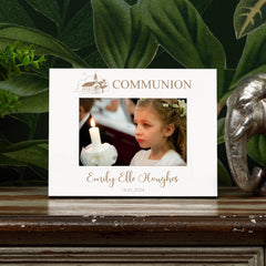 Personalised Communion Day Photo Frame With Church Sketch