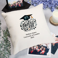 Graduation Gift Personalised Filled Cushion 40cm Zip Closure Various Sentiments