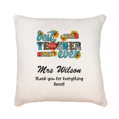 Personalised Best Teacher In The World Cushion Gift