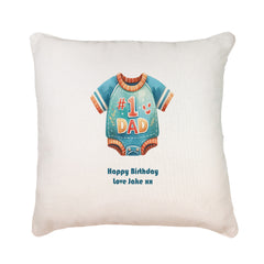 Personalised Number One Dad Filled Cushion Pillow Gift