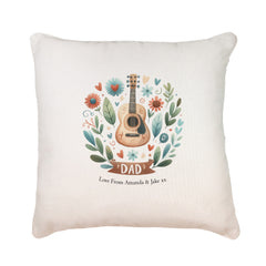 Personalised Dad Filled Cushion Pillow Gift With Guitar