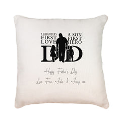 Personalised Daughter and Son To Dad Filled Cushion Pillow Gift