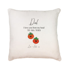 Personalised Funny Dad I Love You From My Head Filled Cushion Pillow Gift