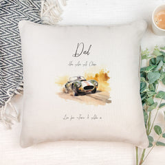 Personalised Vintage Dad Filled Cushion Pillow Gift