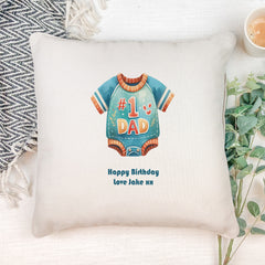 Personalised Number One Dad Filled Cushion Pillow Gift