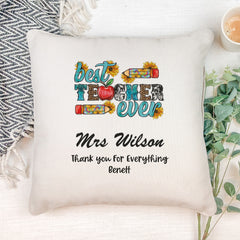 Personalised Best Teacher In The World Cushion Gift