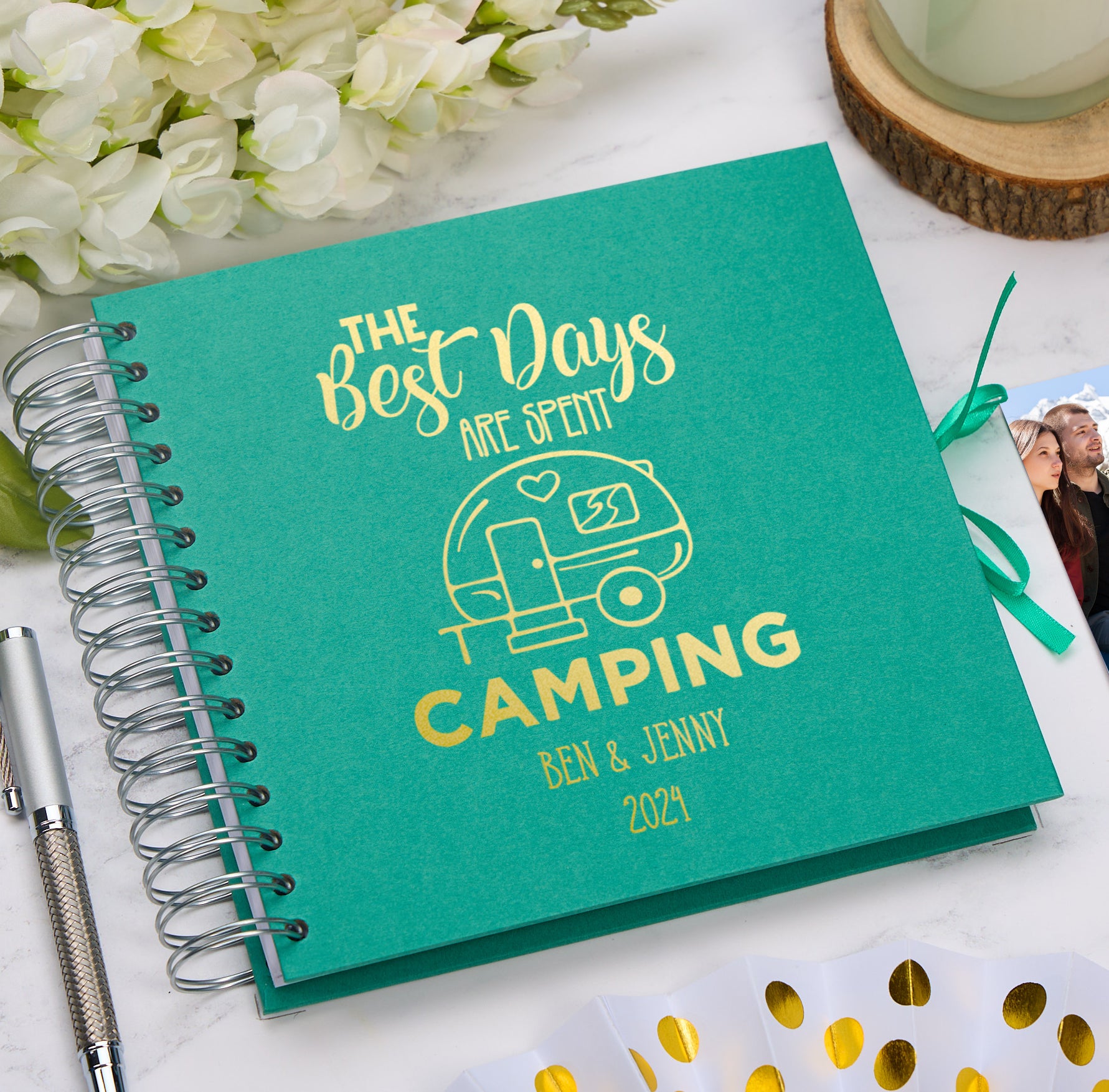 Personalised Gone Camping Travel Journal Album Multiple Colour Scrapbook