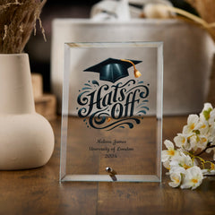 Personalised Graduation Keepsake Glass Plaque Gift Various Design