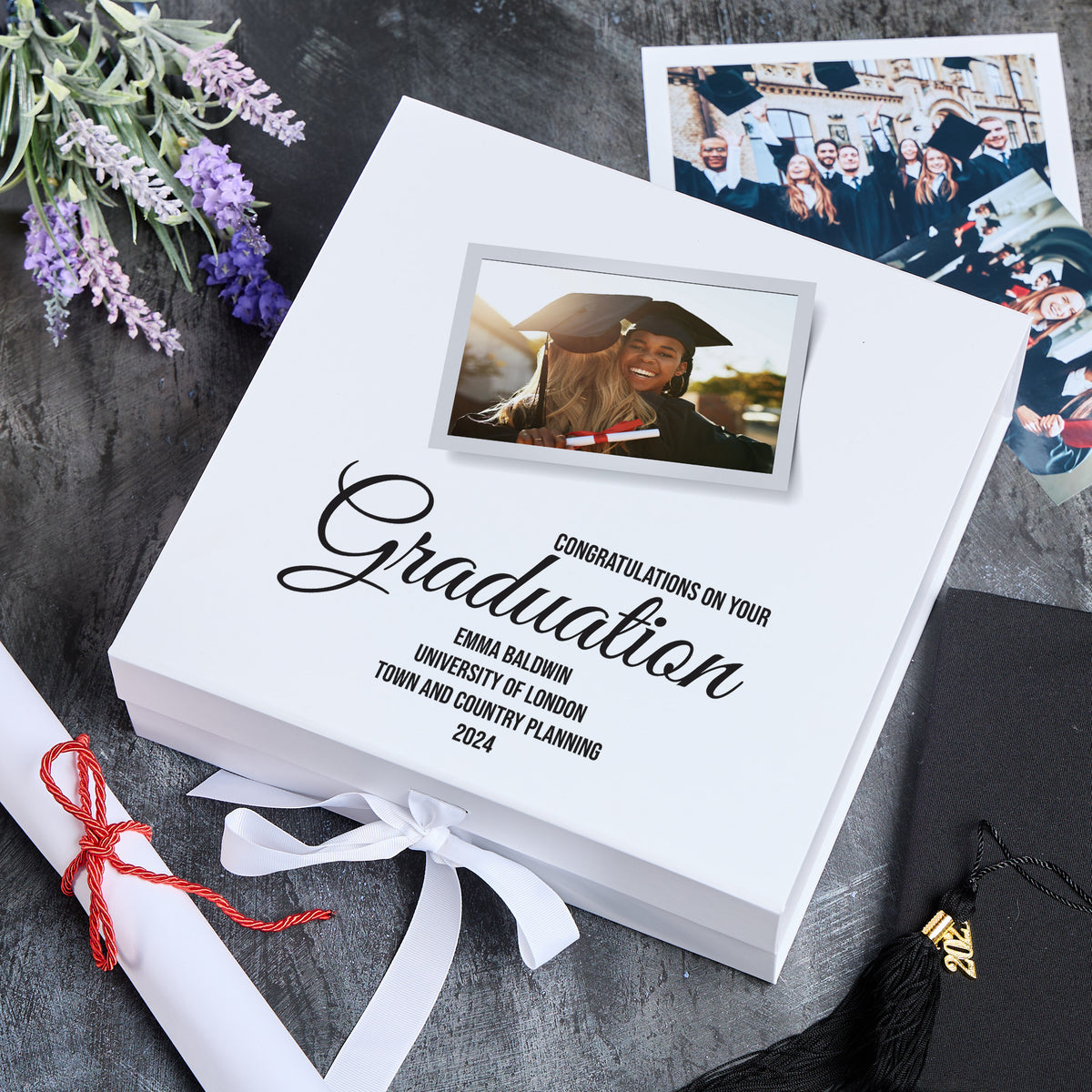 Personalised Graduation Keepsake Memory Gift Box Gift with Photo