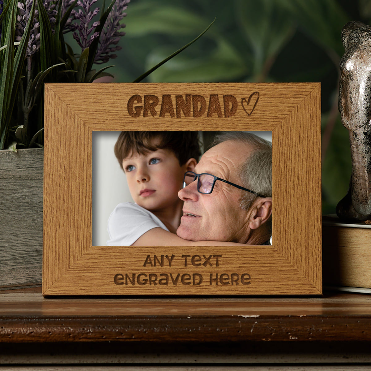 Personalised Grandad Picture Photo Frame Heart Gift