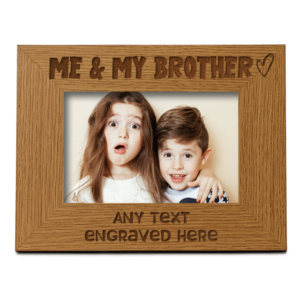 Personalised Me and My Brother Picture Photo Frame Heart Gift