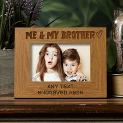Personalised Me and My Brother Picture Photo Frame Heart Gift