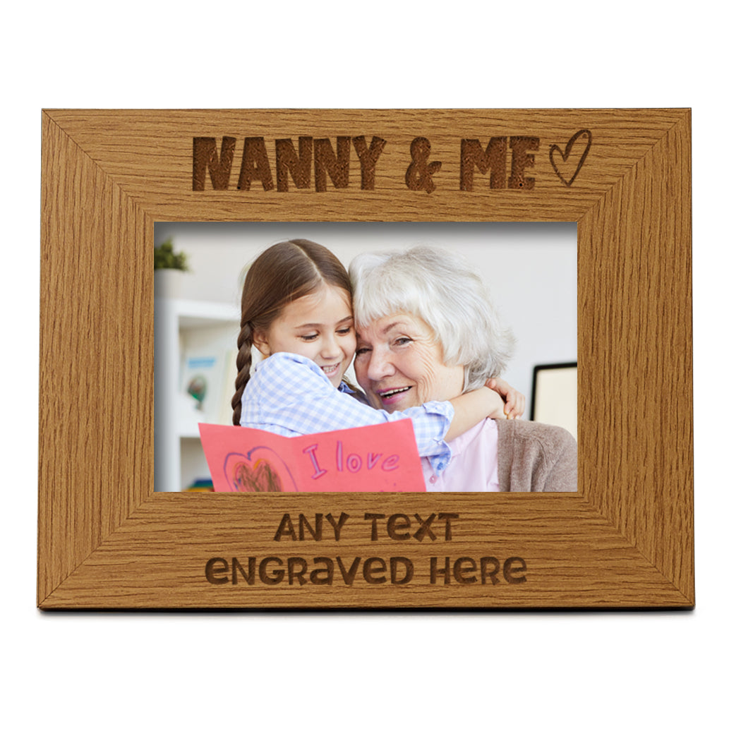 Personalised Nanny and Me Picture Photo Frame Heart Gift