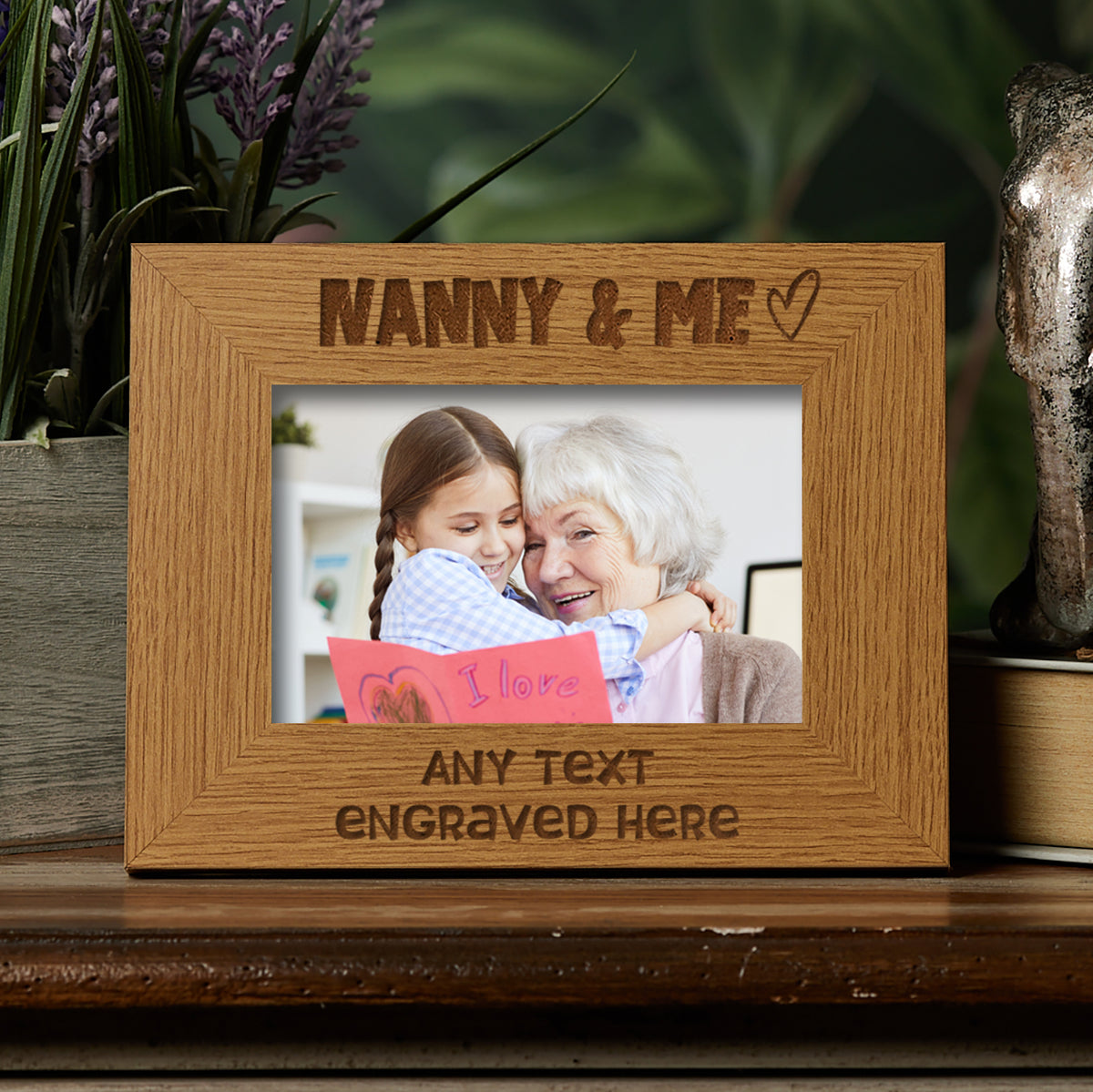 Personalised Nanny and Me Picture Photo Frame Heart Gift