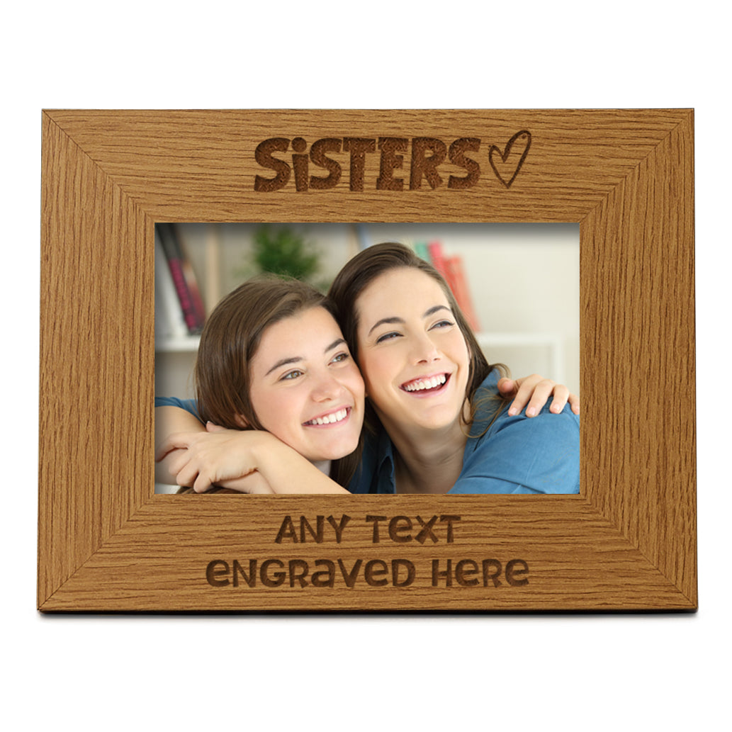 Personalised Sisters Picture Photo Frame Heart Gift