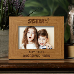 Personalised Sister Picture Photo Frame Heart Gift